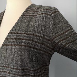 Plaid V-Neck Sheath Dress